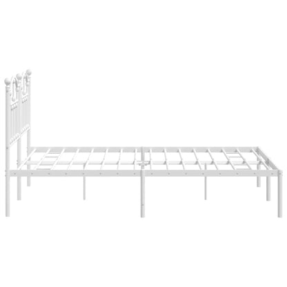 Estrutura de cama com cabeceira 140x200 cm metal branco