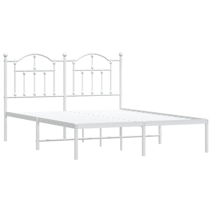 Estrutura de cama com cabeceira 150x200 cm metal branco