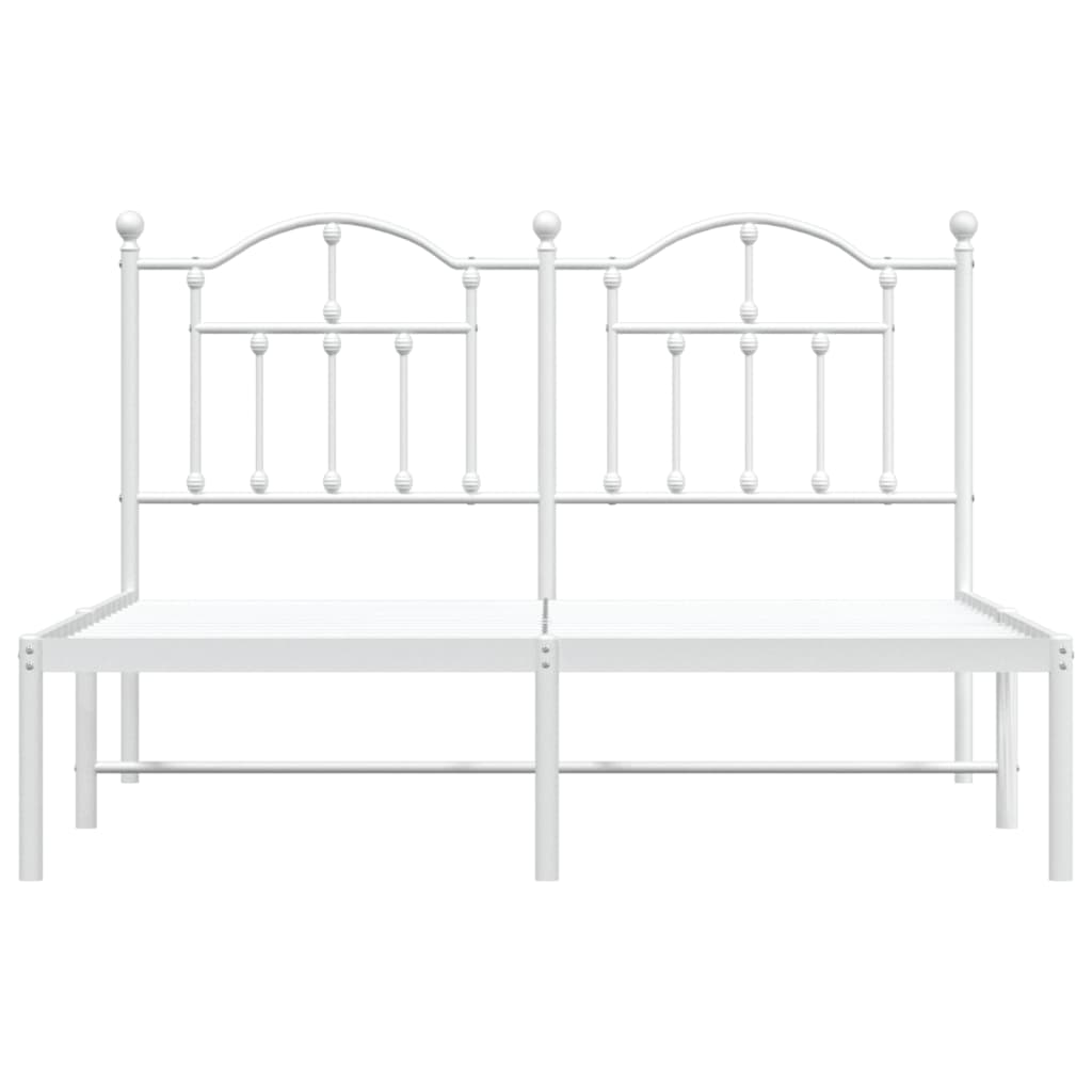 Estrutura de cama com cabeceira 150x200 cm metal branco