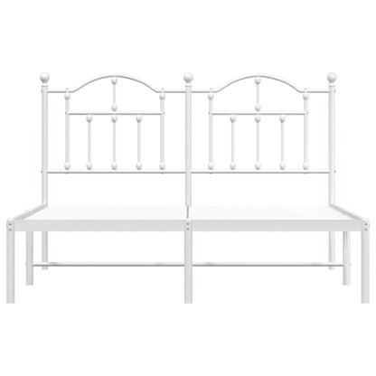 Estrutura de cama com cabeceira 150x200 cm metal branco