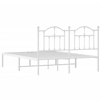 Estrutura de cama com cabeceira 150x200 cm metal branco