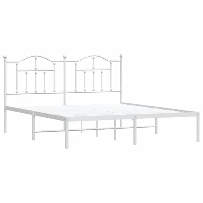 Estrutura de cama com cabeceira 160x200 cm metal branco