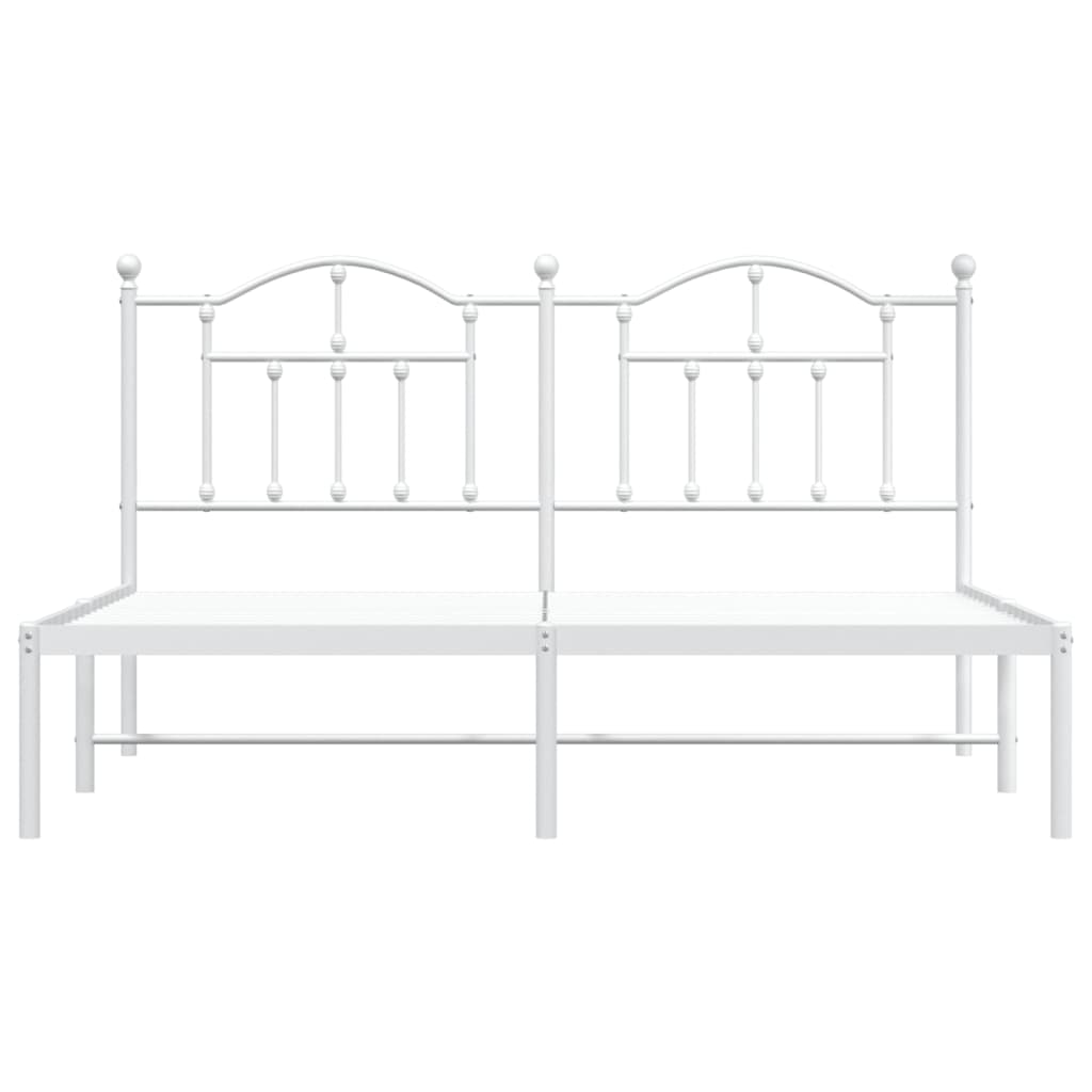 Estrutura de cama com cabeceira 160x200 cm metal branco