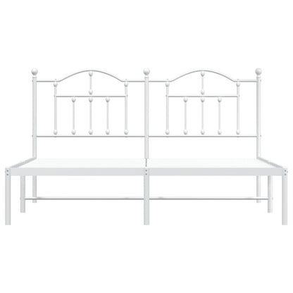 Estrutura de cama com cabeceira 160x200 cm metal branco