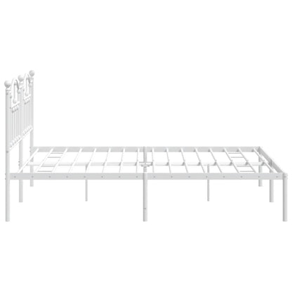 Estrutura de cama com cabeceira 160x200 cm metal branco