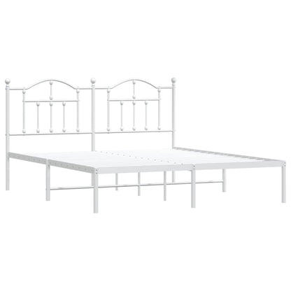 Estrutura de cama com cabeceira 180x200 cm metal branco