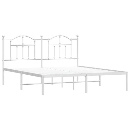 Estrutura de cama com cabeceira 183x213 cm metal branco