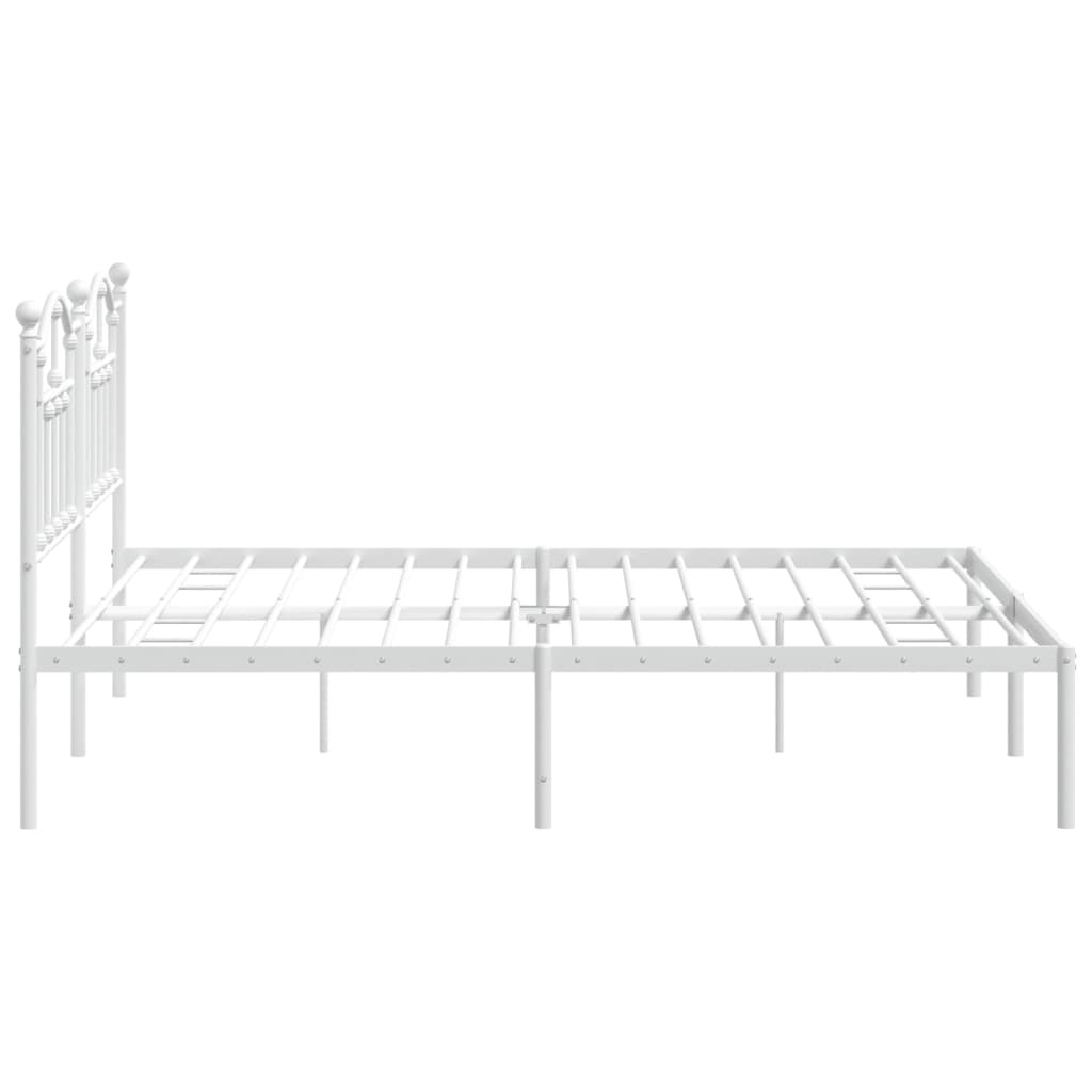 Estrutura de cama com cabeceira 183x213 cm metal branco