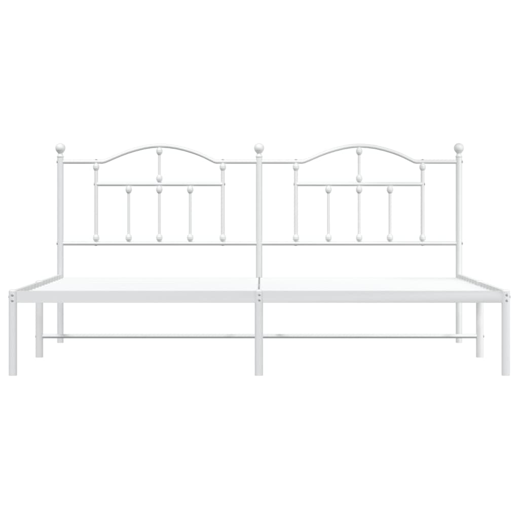 Estrutura de cama com cabeceira 193x203 cm metal branco