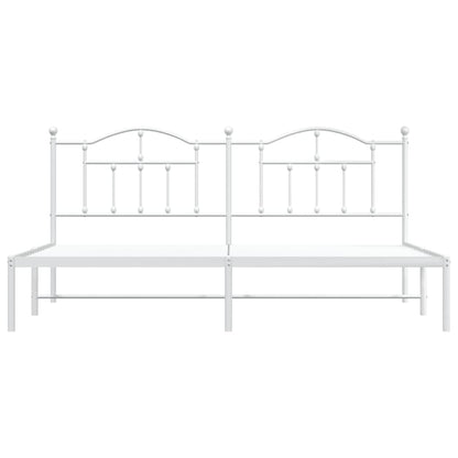 Estrutura de cama com cabeceira 193x203 cm metal branco