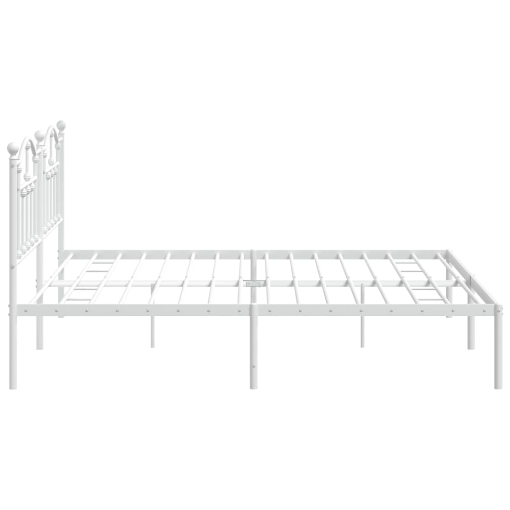 Estrutura de cama com cabeceira 193x203 cm metal branco