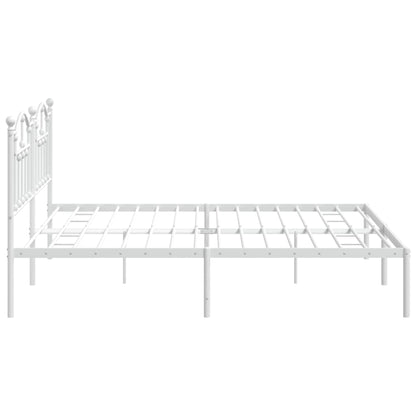 Estrutura de cama com cabeceira 193x203 cm metal branco