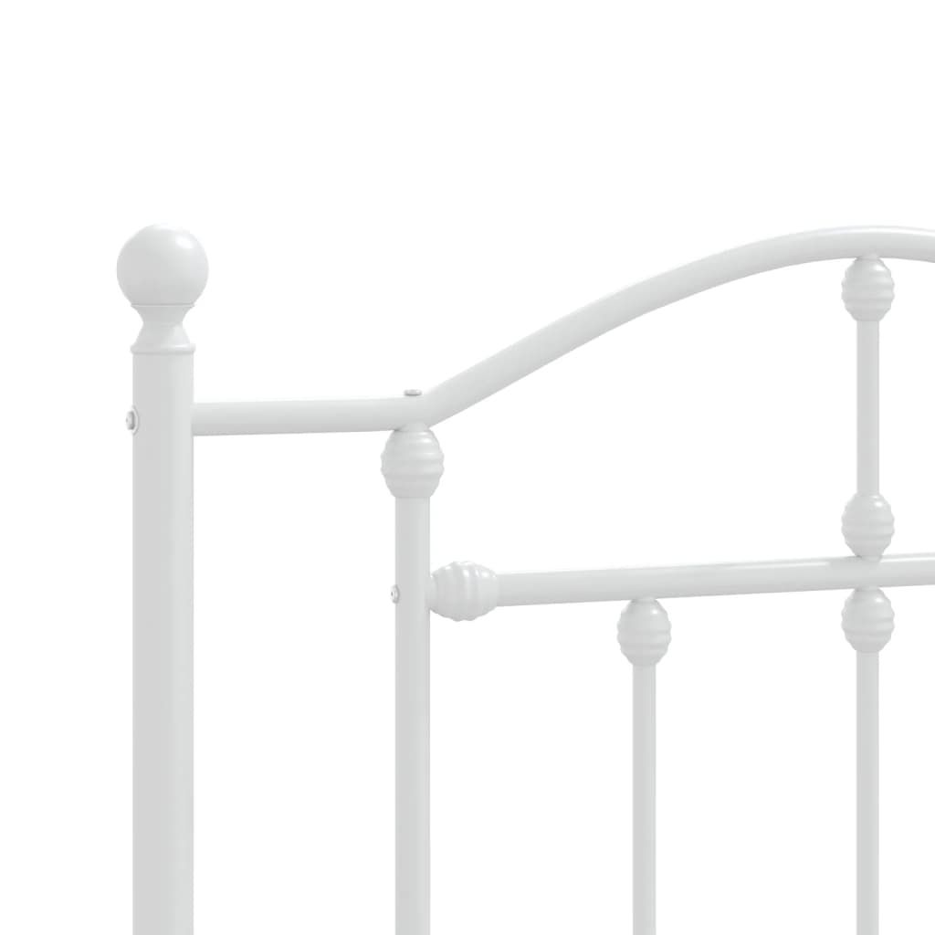 Estrutura de cama com cabeceira e pés 75x190 cm metal branco