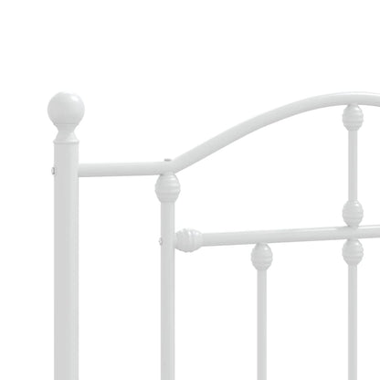 Estrutura de cama com cabeceira e pés 75x190 cm metal branco