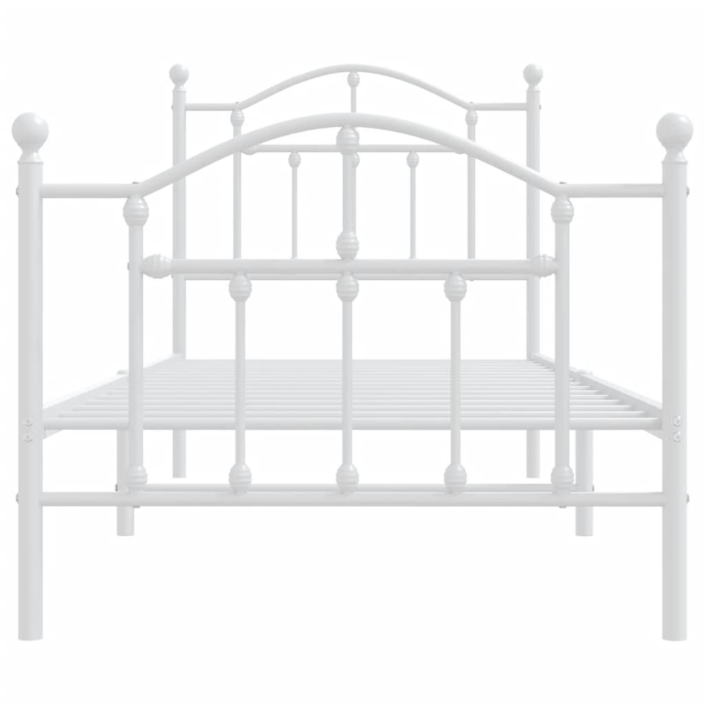 Estrutura de cama com cabeceira e pés 80x200 cm metal branco