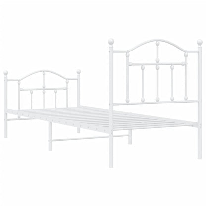 Estrutura de cama com cabeceira e pés 80x200 cm metal branco