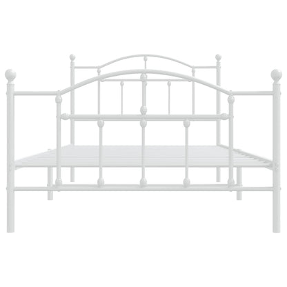 Estrutura de cama com cabeceira e pés 100x200 cm metal branco