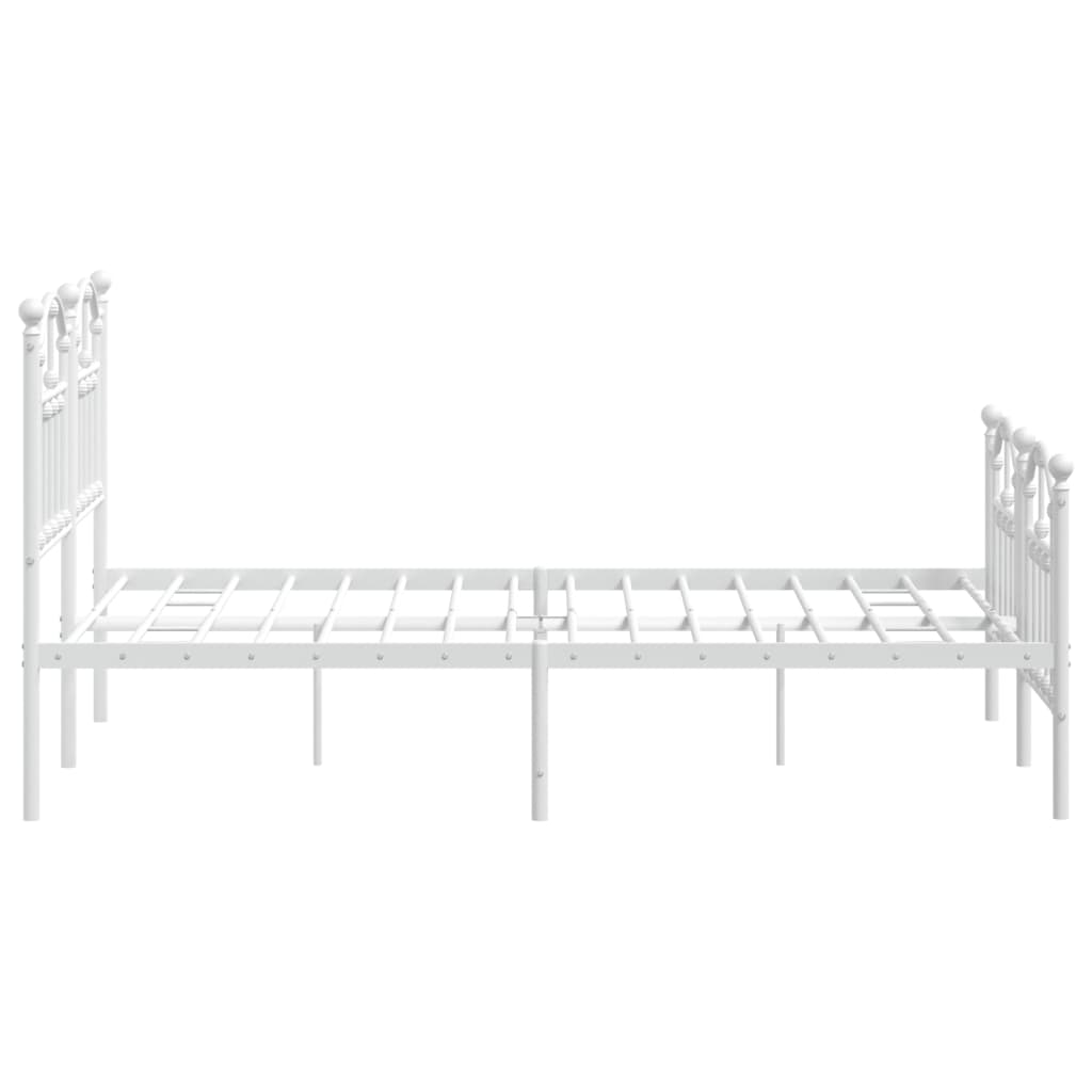 Estrutura de cama com cabeceira e pés 120x200 cm metal branco