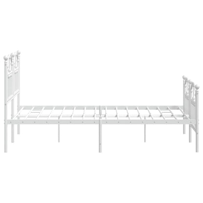 Estrutura de cama com cabeceira e pés 120x200 cm metal branco