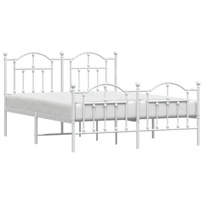 Estrutura de cama com cabeceira e pés 150x200 cm metal branco