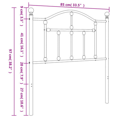 Cabeceira de cama 80 cm metal branco