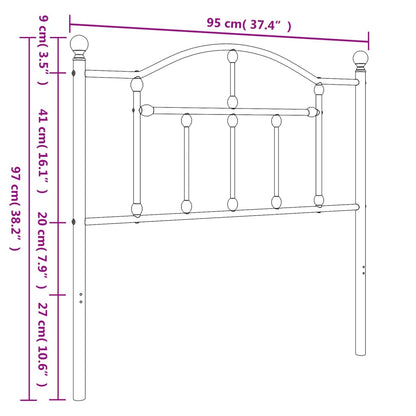 Cabeceira de cama 90 cm metal branco