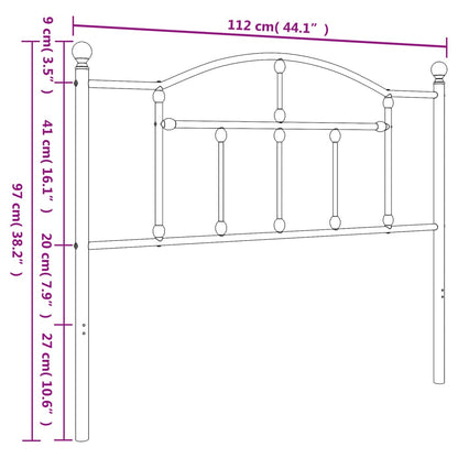 Cabeceira de cama 107 cm metal branco