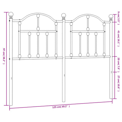 Cabeceira de cama 120 cm metal branco