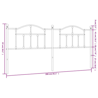 Cabeceira de cama 200 cm metal branco