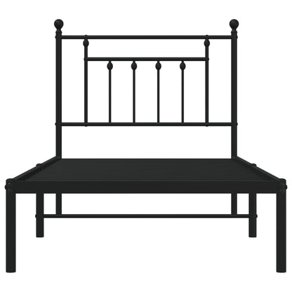 Estrutura de cama com cabeceira 90x190 cm metal preto