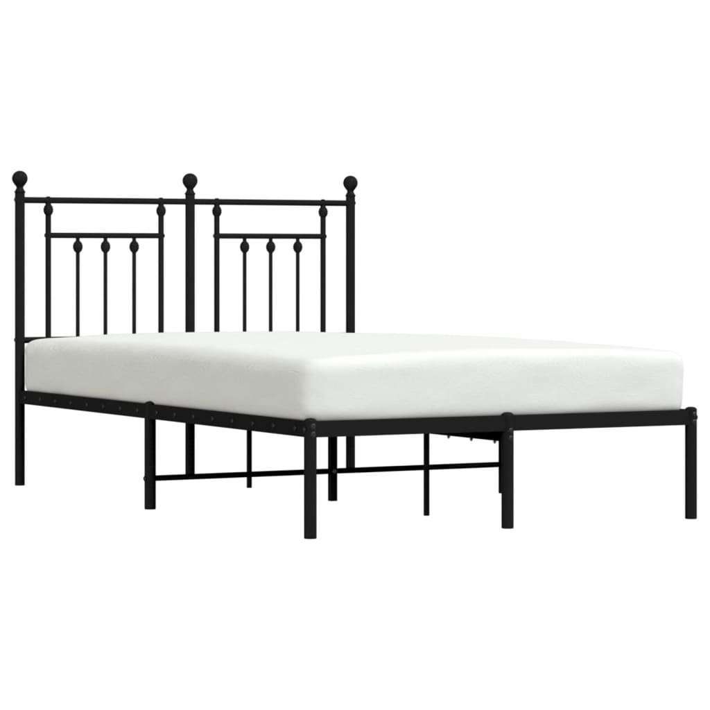 Estrutura de cama com cabeceira 120x190 cm metal preto