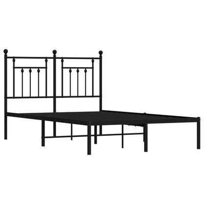 Estrutura de cama com cabeceira 120x190 cm metal preto