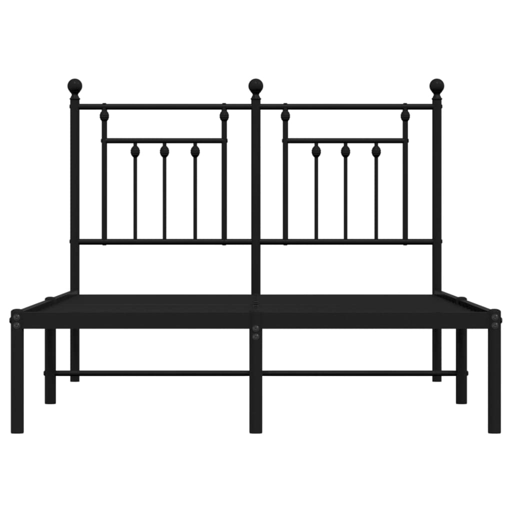 Estrutura de cama com cabeceira 120x190 cm metal preto