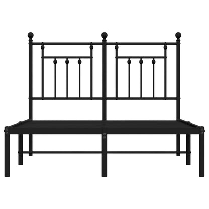 Estrutura de cama com cabeceira 120x190 cm metal preto