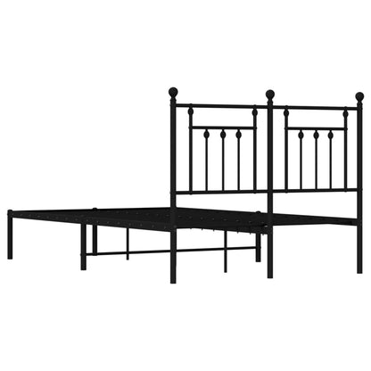 Estrutura de cama com cabeceira 120x190 cm metal preto