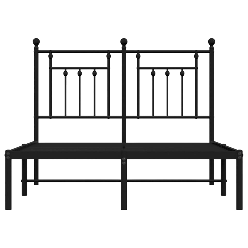 Estrutura de cama com cabeceira 135x190 cm metal preto