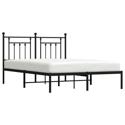 Estrutura de cama com cabeceira 140x200 cm metal preto