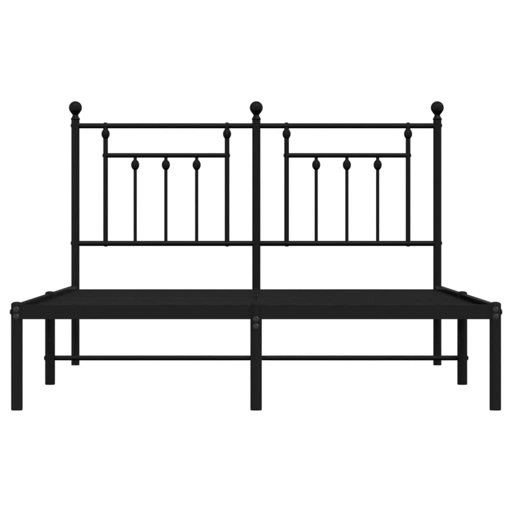 Estrutura de cama com cabeceira 140x200 cm metal preto