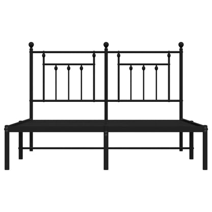 Estrutura de cama com cabeceira 140x200 cm metal preto