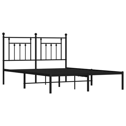 Estrutura de cama em metal com cabeceira 150x200 cm preto