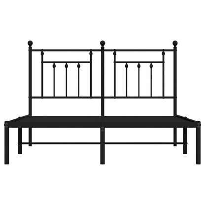 Estrutura de cama em metal com cabeceira 150x200 cm preto