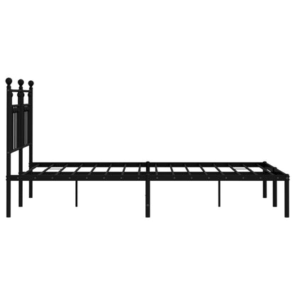 Estrutura de cama em metal com cabeceira 150x200 cm preto