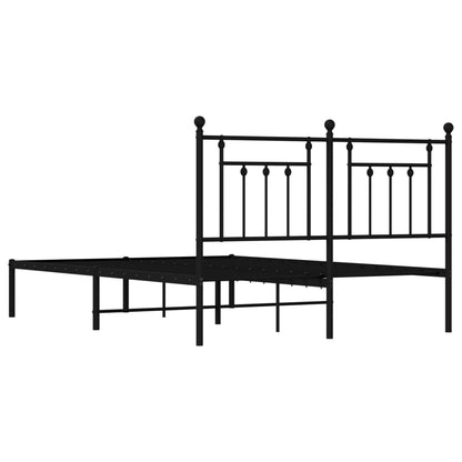 Estrutura de cama em metal com cabeceira 150x200 cm preto