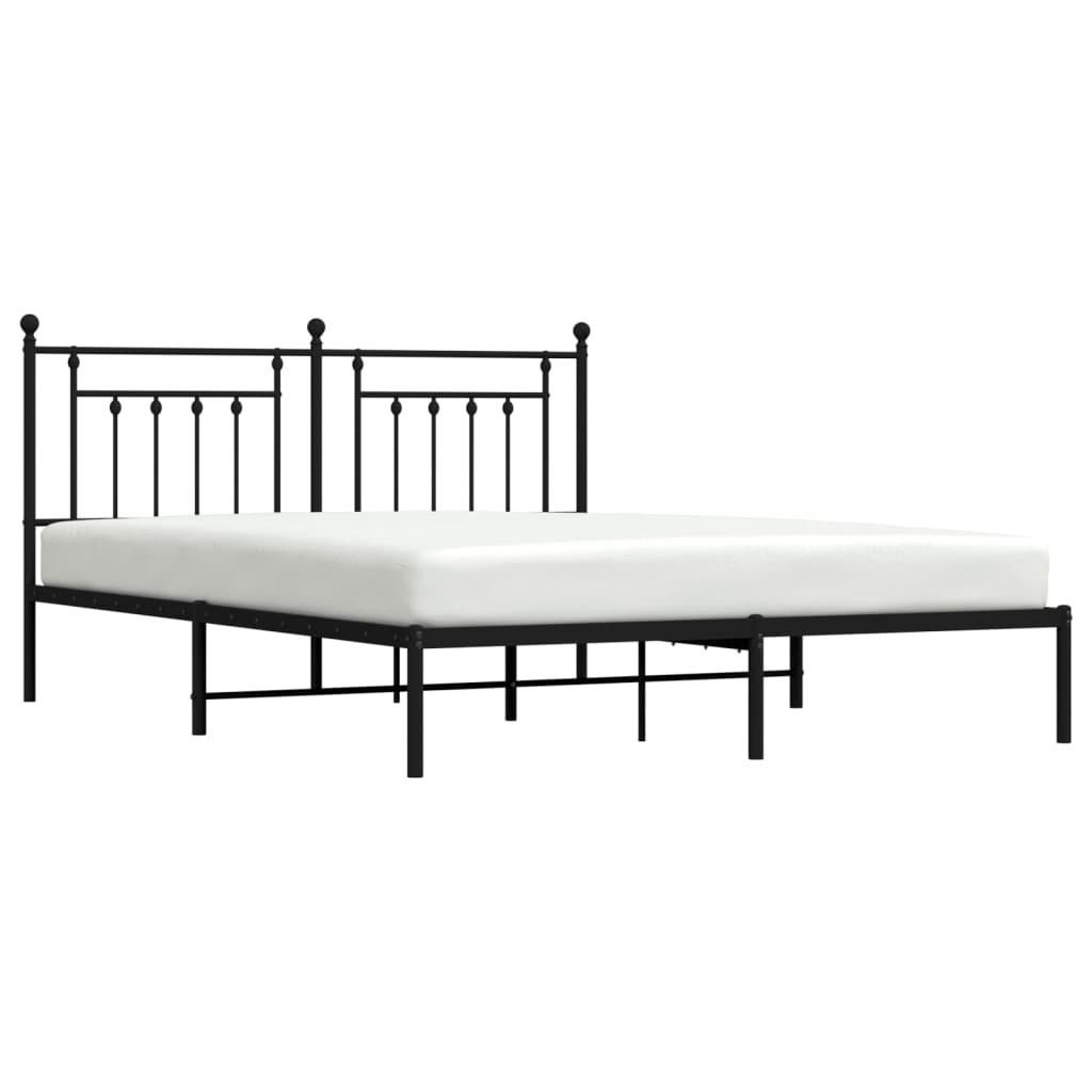 Estrutura de cama em metal com cabeceira 180x200 cm preto