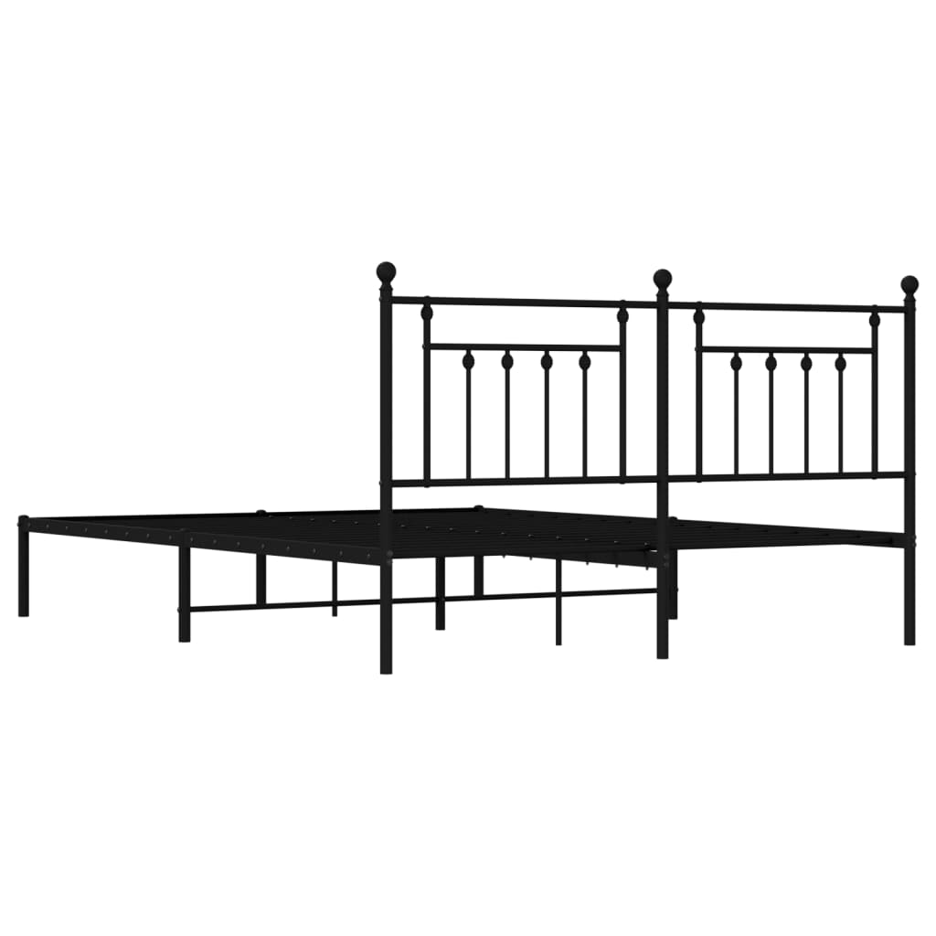 Estrutura de cama em metal com cabeceira 180x200 cm preto