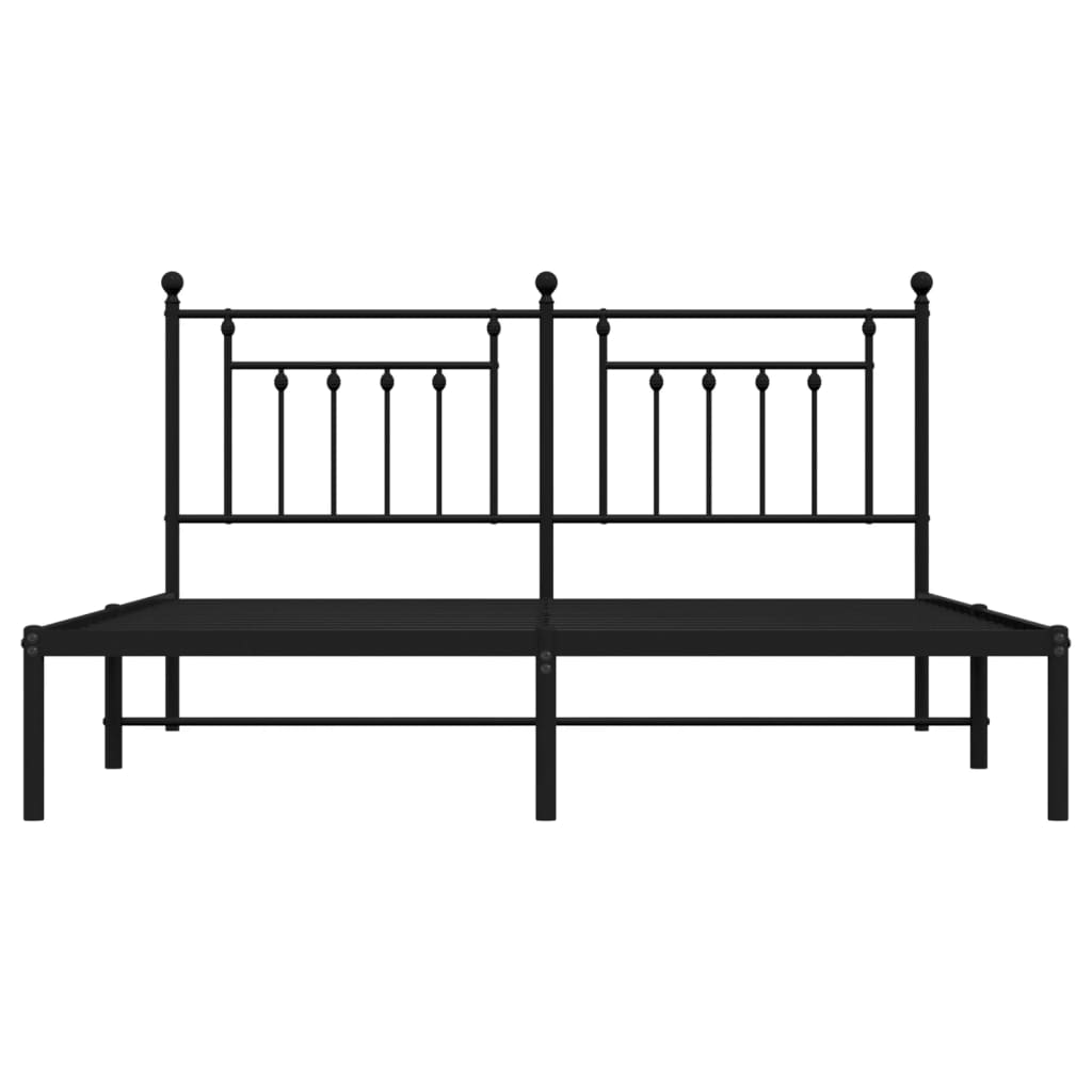 Estrutura de cama com cabeceira 183x213 cm metal preto