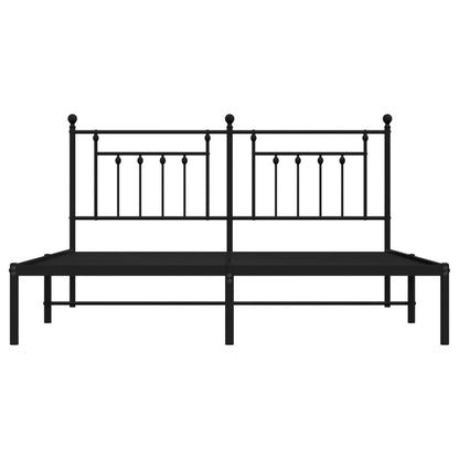 Estrutura de cama com cabeceira 183x213 cm metal preto