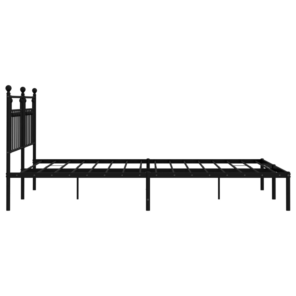 Estrutura de cama com cabeceira 183x213 cm metal preto