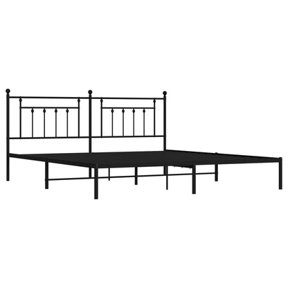 Estrutura de cama com cabeceira 193x203 cm metal preto