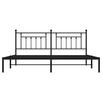 Estrutura de cama com cabeceira 193x203 cm metal preto